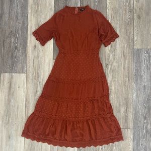 Lulus size small burnt orange maxi dress